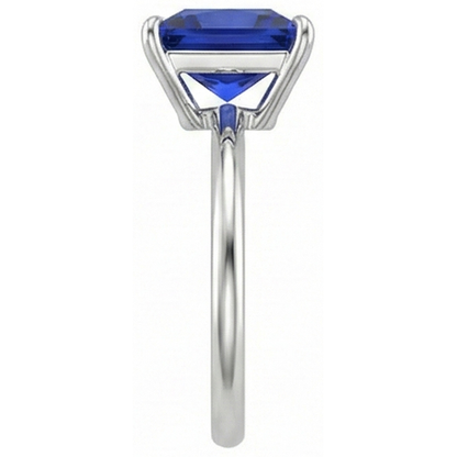 Natural Real ( Not Lab Grown )  5 Ct Square Cut Sapphire Solitaire Ring