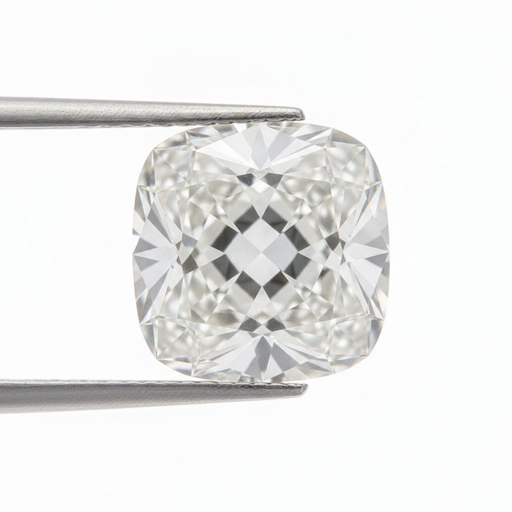 Antique Old Mine Cushion Cut Earth Mined Genuine 5 Carat F VS1 Loose Diamond