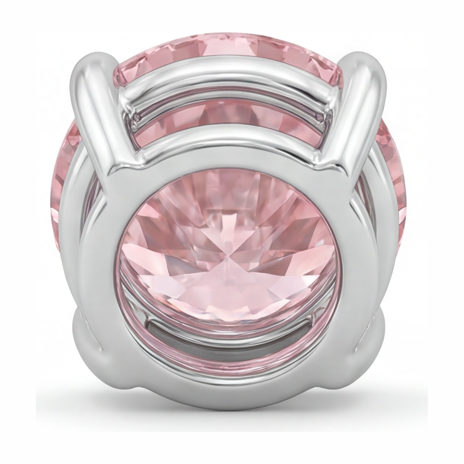 5 Carat Round Pink Lab Grown Diamond Solitaire Pendant 14K White Gold