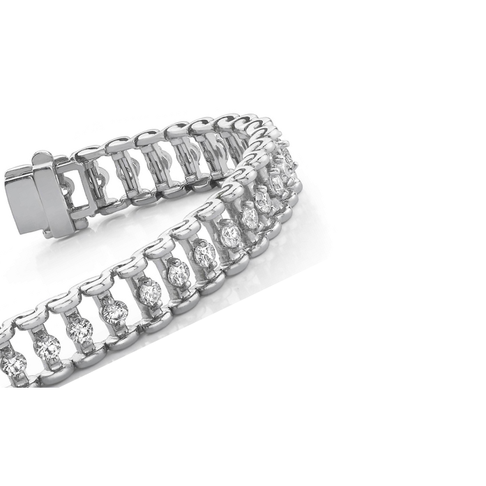 5.05 Ct Round Prong Setting Link Lab Grown Diamond Bracelet White Gold Jewelry
