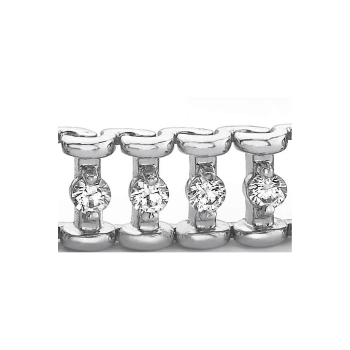 5.05 Ct Round Prong Setting Link Lab Grown Diamond Bracelet White Gold Jewelry