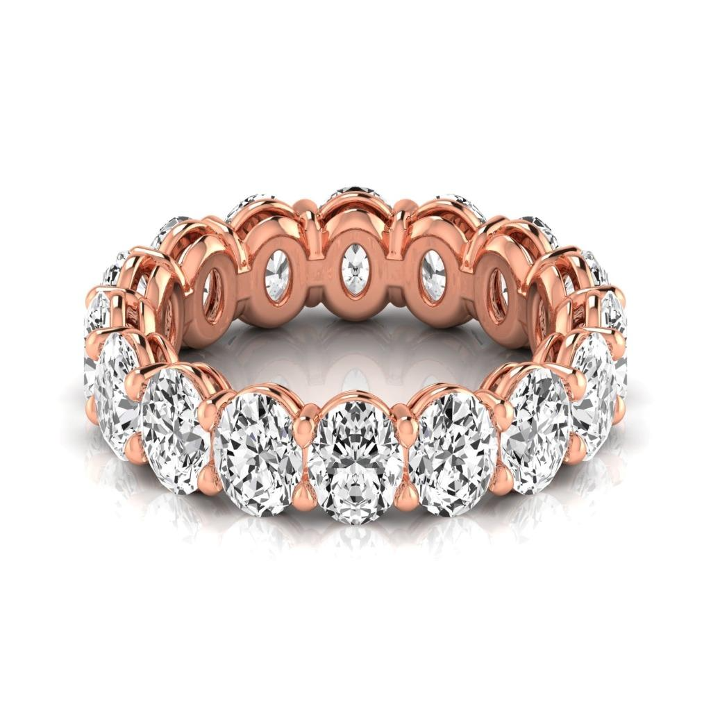 5.28 Ct Diamonds Lab Grown Oval Ladies Eternity Band Rose Gold 14K Jewelry