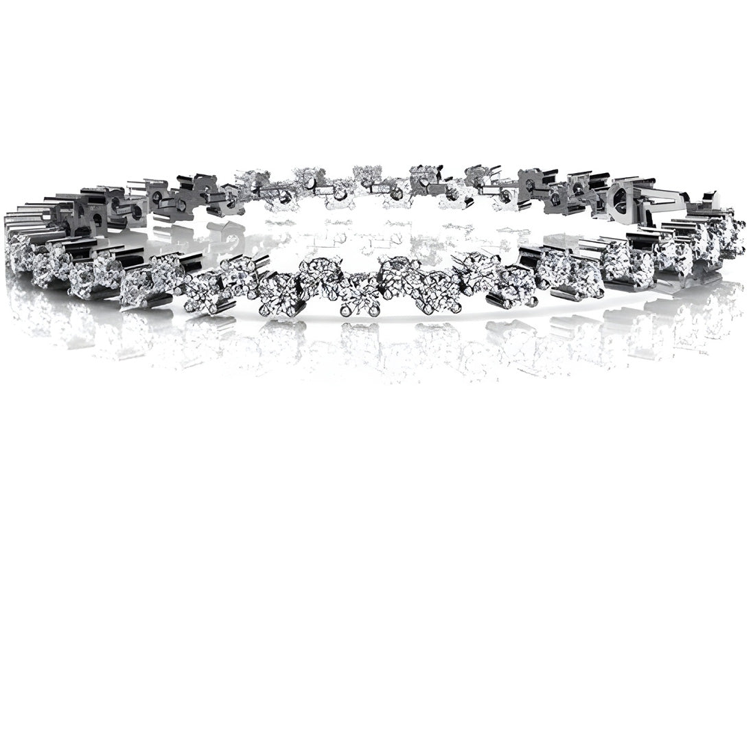 5.40 Carats Round Brilliant Cut Lab Grown Diamond Tennis Bracelet White Gold