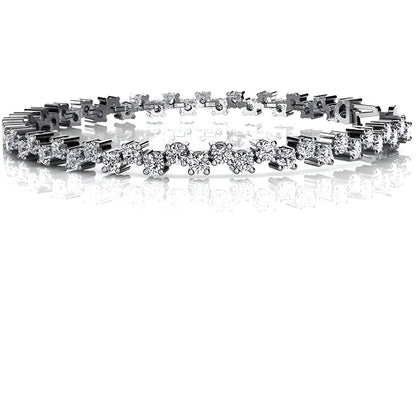 5.40 Carats Round Brilliant Cut Lab Grown Diamond Tennis Bracelet White Gold
