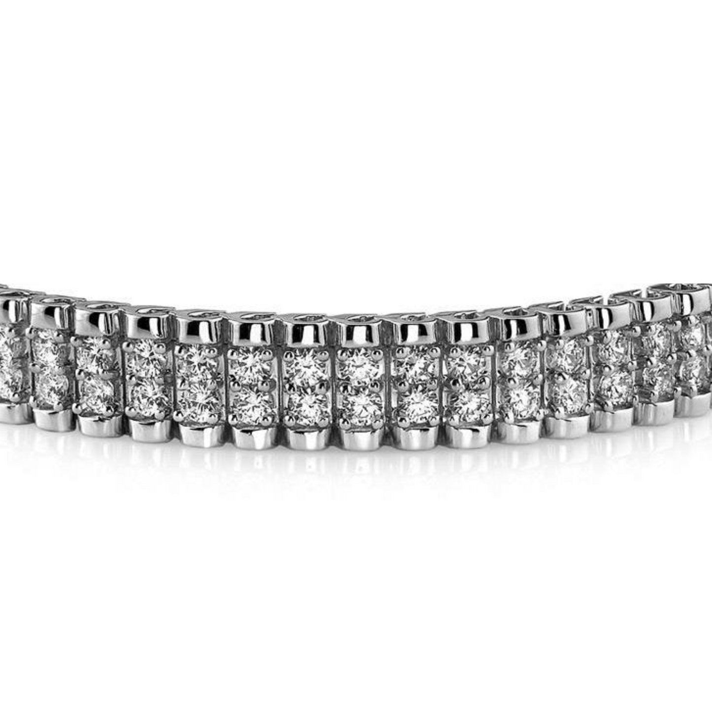 5.50 Carats Round Cut Grand Double Lab Grown Diamonds Bracelet White Gold 14K