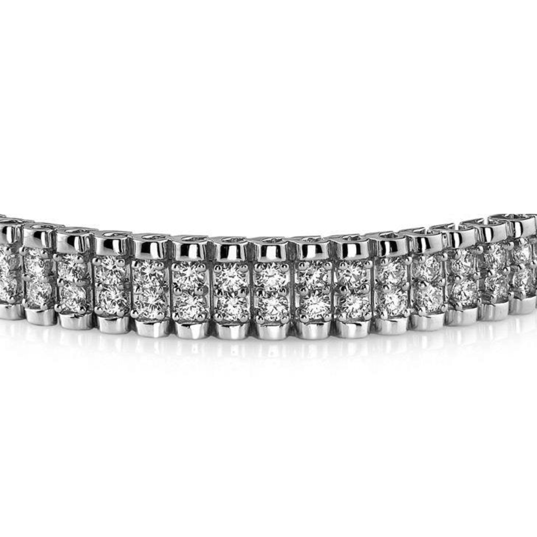 5.50 Carats Round Cut Grand Double Lab Grown Diamonds Bracelet White Gold 14K