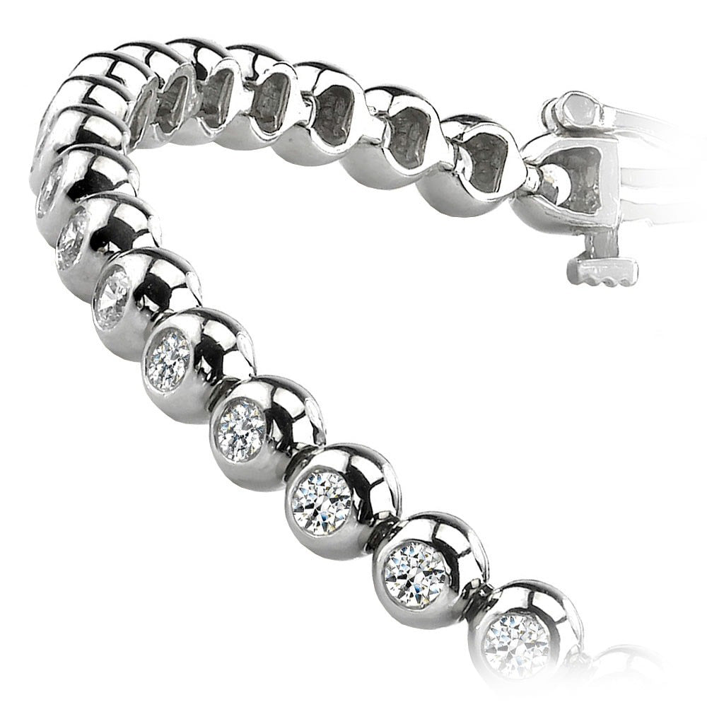 5.70 Carats Round Cut Lab Grown Diamonds Tennis Bracelet