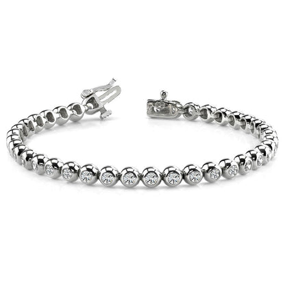 5.70 Carats Round Cut Lab Grown Diamonds Tennis Bracelet
