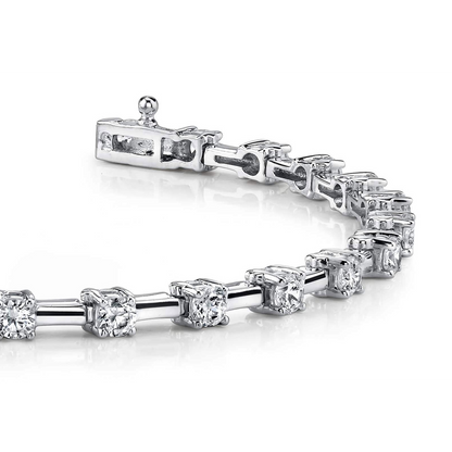 5.75 Ct Round Cut Prong Link Lab Grown Diamond Bracelet Solid Gold White 10K