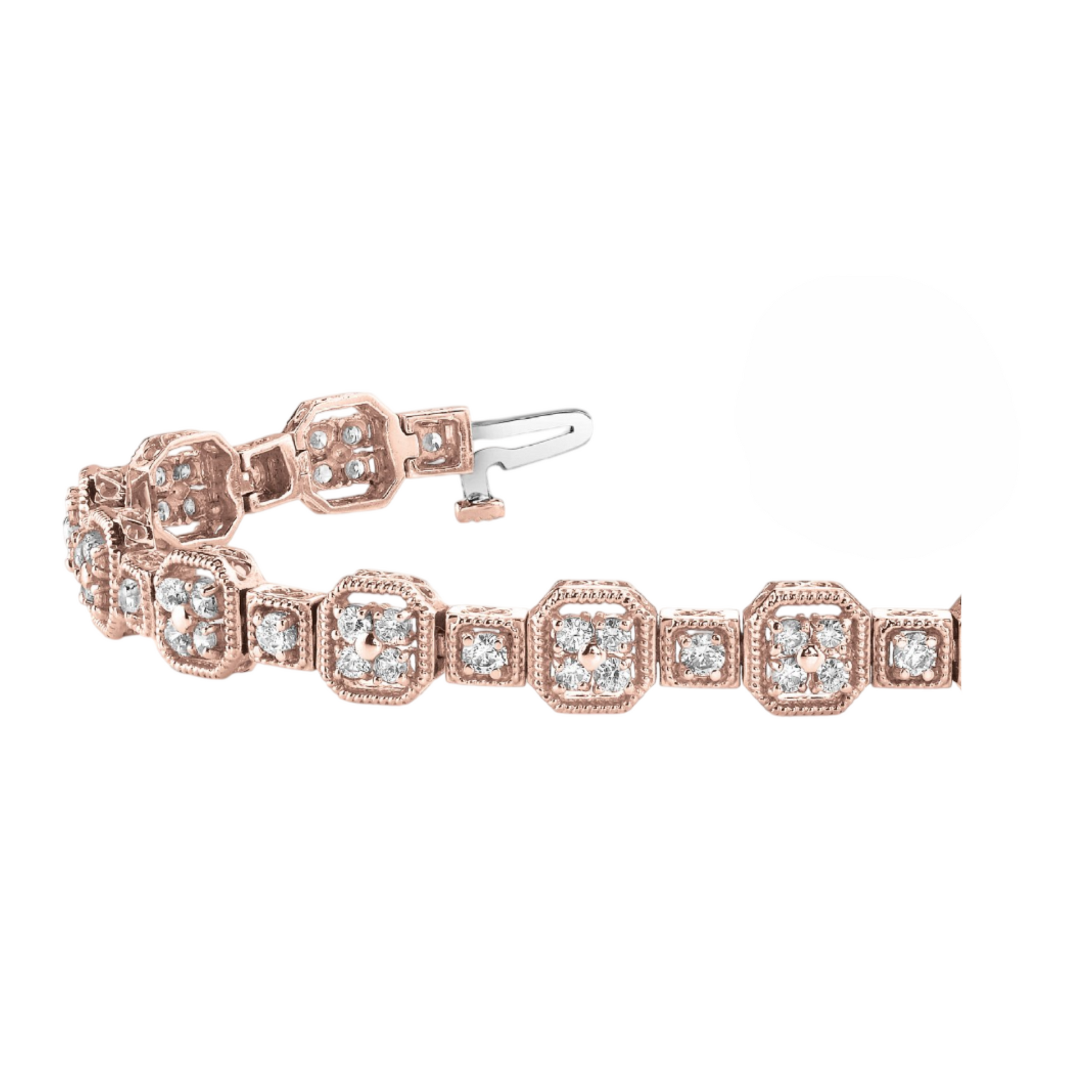 5.85 Carats Prong Set Round Cut Sparkling Natural Earth Mined Diamonds Bracelet RG 14K