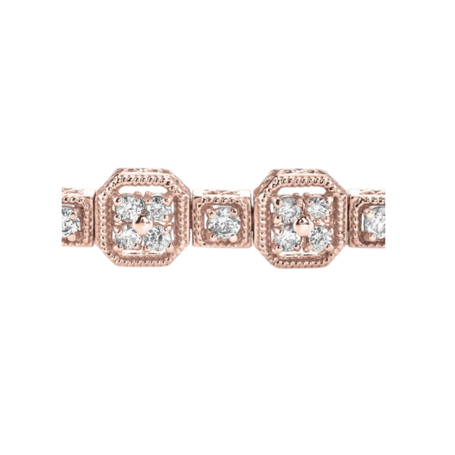 5.85 Carats Prong Set Round Cut Sparkling Natural Earth Mined Diamonds Bracelet RG 14K