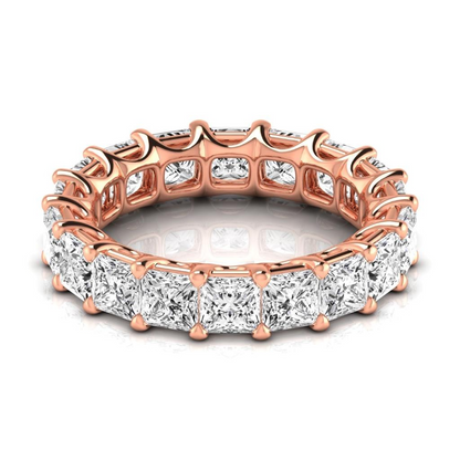 5.94 Ct Diamond Princess Cut Rose Gold Eternity Band Elegant Lab Grown Ring