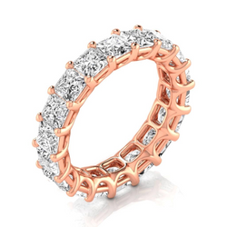 5.94 Ct Diamond Princess Cut Rose Gold Eternity Band Elegant Lab Grown Ring