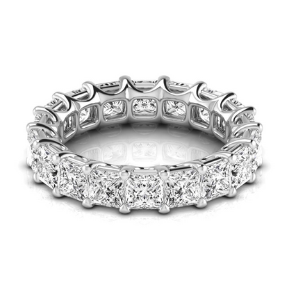 5.94 Ct Princess Diamond Elegant White Gold Eternity Band Lab Grown Ring
