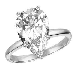 5 Carat Casual Pear Earth Mined Diamond Ring