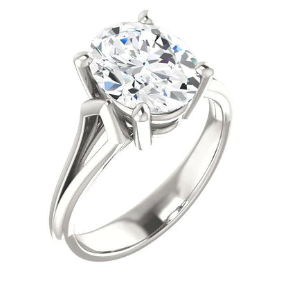 5 Carat Oval Big Diamond Ring