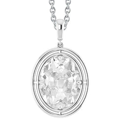 5 Carat Oval Mined Diamond Pendant Necklace