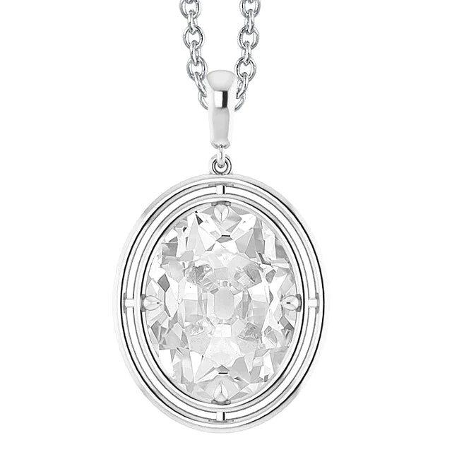 5 Carat Oval Diamond Pendant Necklace