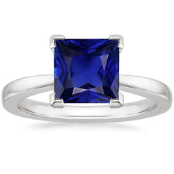 5 Carat Princess Cut Sapphire Engagement Ring