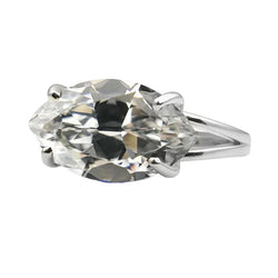 5 Carat Unique Marquise Earth Mined Natural Real Diamond ( Not Lab Grown ) Gold Ring