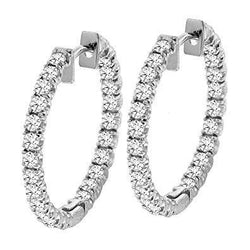 5 Carat White Gold Diamond Hoop Earrings