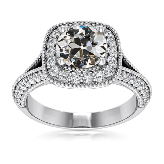natural round diamond 5ct ring front view