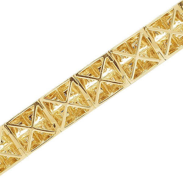 5 Carats Natural Earth Mined Diamond Square Mens Bracelet Yellow Gold 14K
