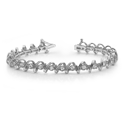 5 Carats Natural Earth Mined Diamonds Fancy Tennis Women Bracelet 14K White Gold New