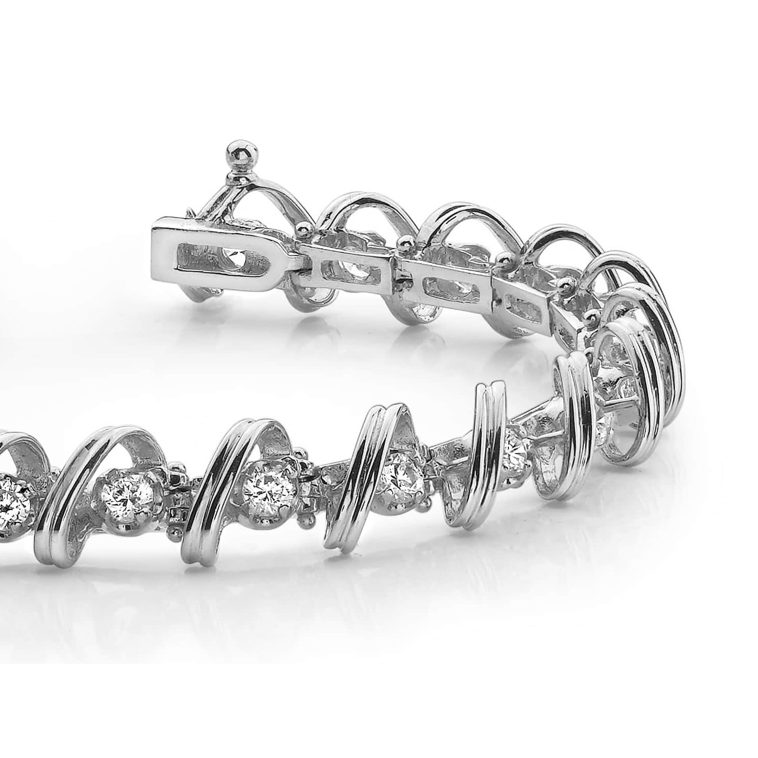 5 Carats Natural Earth Mined Diamonds Fancy Tennis Women Bracelet 14K White Gold New