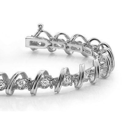 5 Carats Natural Earth Mined Diamonds Fancy Tennis Women Bracelet 14K White Gold New