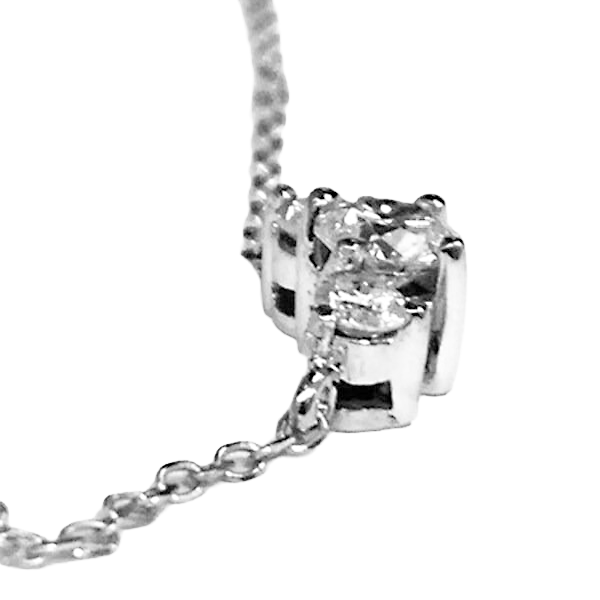 5 Carats Round Cut Natural Diamond Three Stone Necklace White Gold 14K