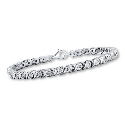 5 Carats Round Cut Lab Grown Diamond Ladies Tennis Bracelet White Gold 14K