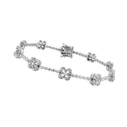 5 Carats Round Lab Grown Diamond Lady Bracelet White Gold 10K