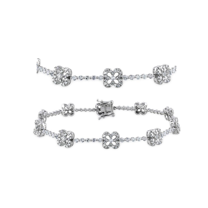 5 Carats Round Lab Grown Diamond Lady Bracelet White Gold 10K