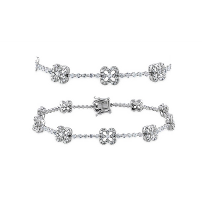 5 Carats Round Lab Grown Diamond Lady Bracelet White Gold 10K