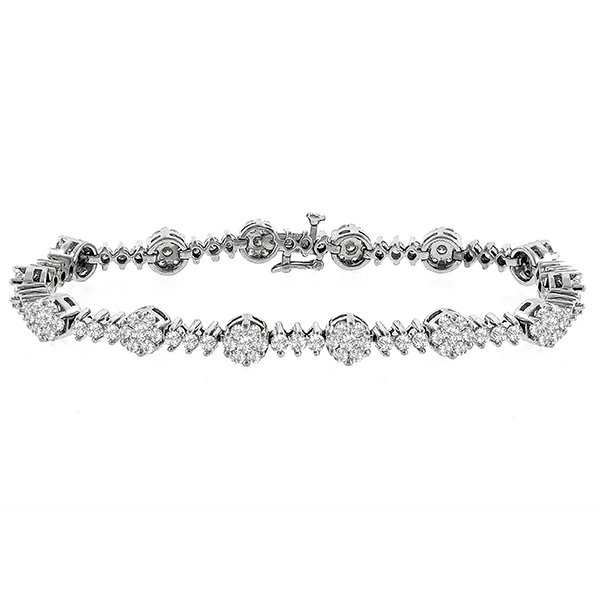 5 Ct Round Brilliant Cut Ladies Lab Grown Diamond Tennis Bracelet White Gold