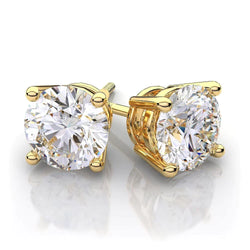5ct Yellow Gold Diamond Earrings