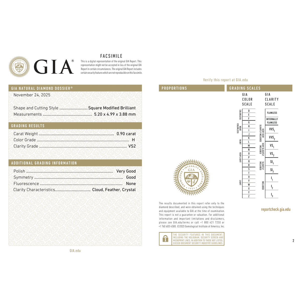 GIA Certificate