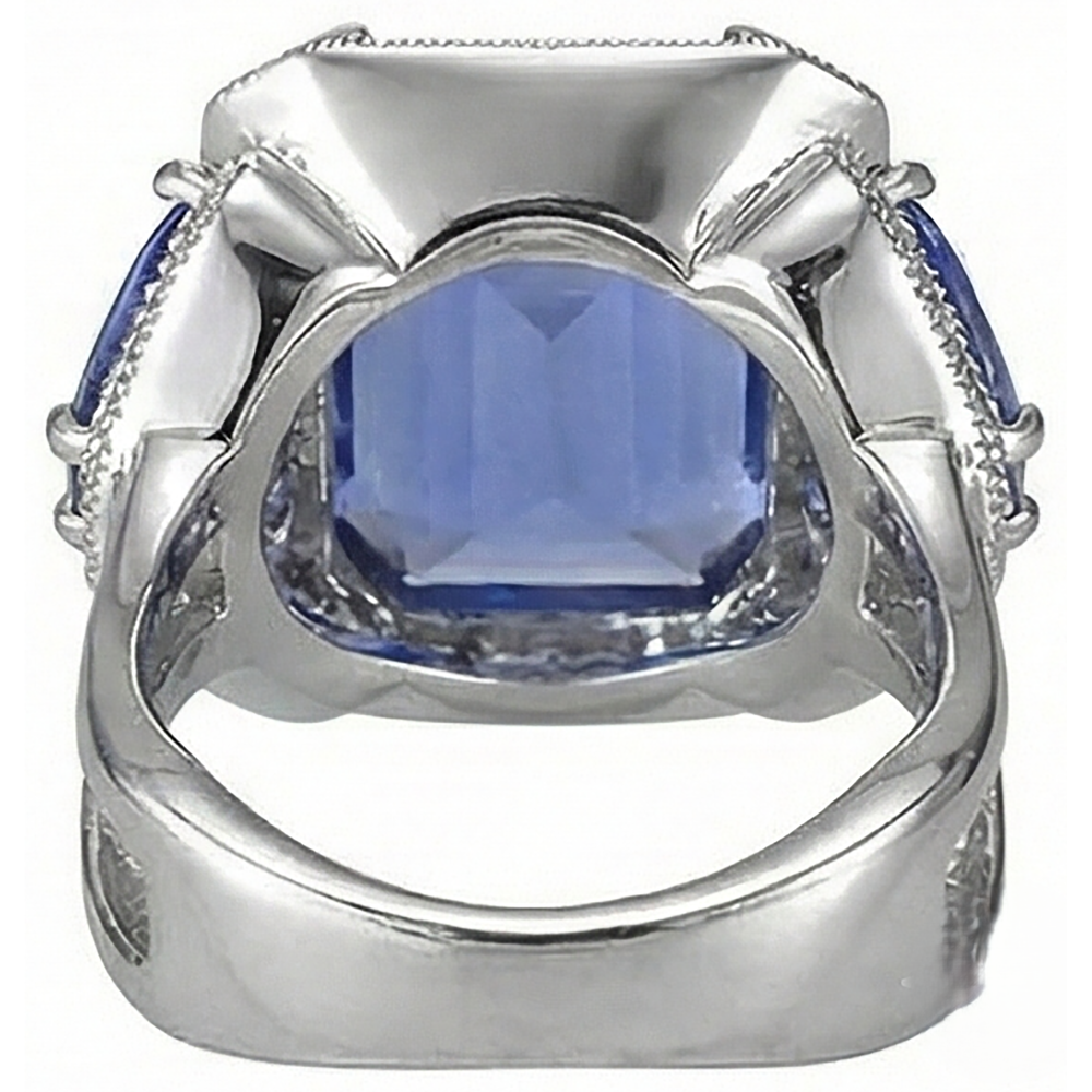 6.01 Ct Tanzanite Round Natural Earth Mined Diamonds Engagement Ring White Gold 14K