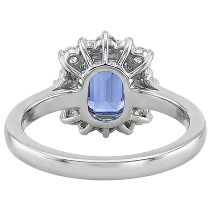 6.20 Carats Tanzanite And Natural Earth Mined Diamonds Ring White Gold 14K