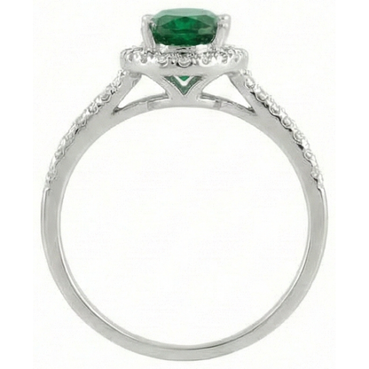 6.75 Carats Green Emerald GIA And Natural Earth Mined Diamond Ring White Gold 14K
