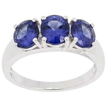 Natural Real ( Not Lab Grown )  6 Carat Blue Tanzanite Ring White Gold 3 Stone Gemstones New