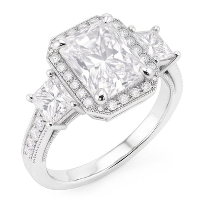 6 Carat Natural Radiant Diamond Ring