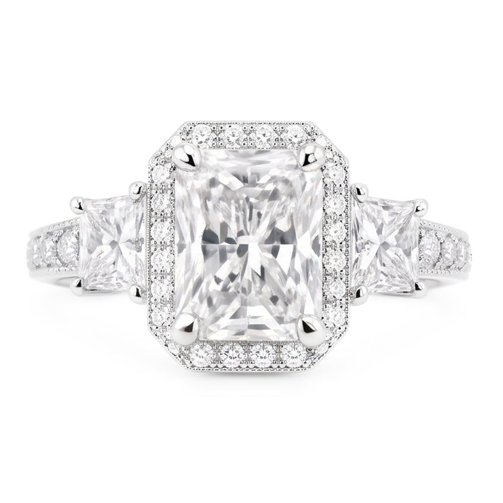 6 Carat Natural Radiant Diamond Ring