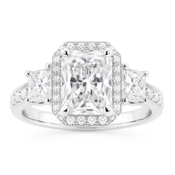 6 Carat Natural Radiant Diamond Ring