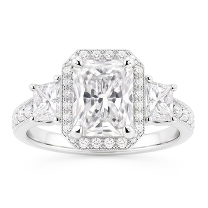 6 Carat Natural Radiant Diamond Ring