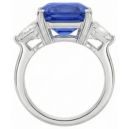 Natural Real ( Not Lab Grown )  6 Carat Radiant Sapphire Stone Ring