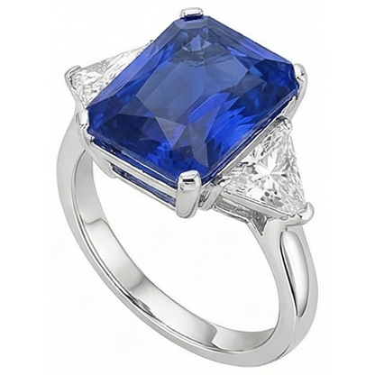 Natural Real ( Not Lab Grown )  6 Carat Radiant Sapphire Stone Ring