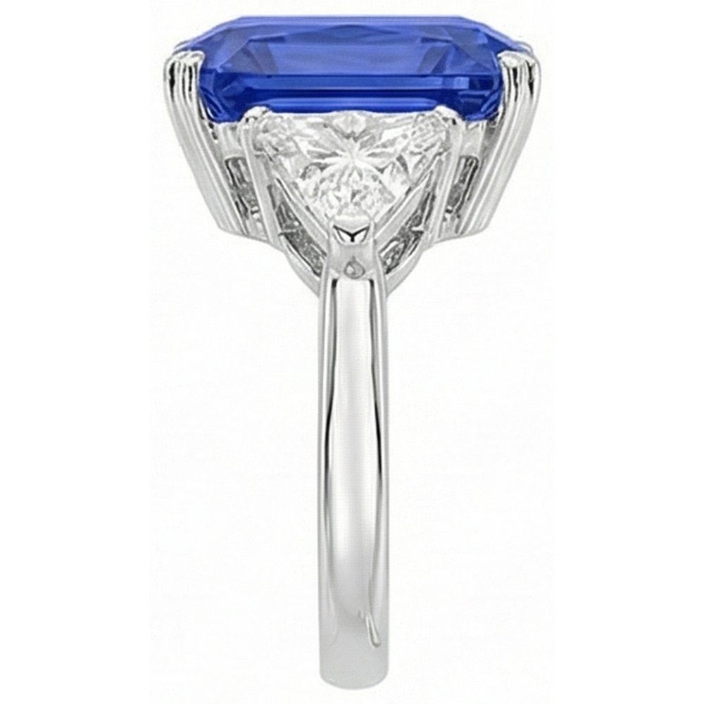 Natural Real ( Not Lab Grown )  6 Carat Radiant Sapphire Stone Ring