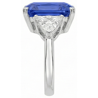 Natural Real ( Not Lab Grown )  6 Carat Radiant Sapphire Stone Ring
